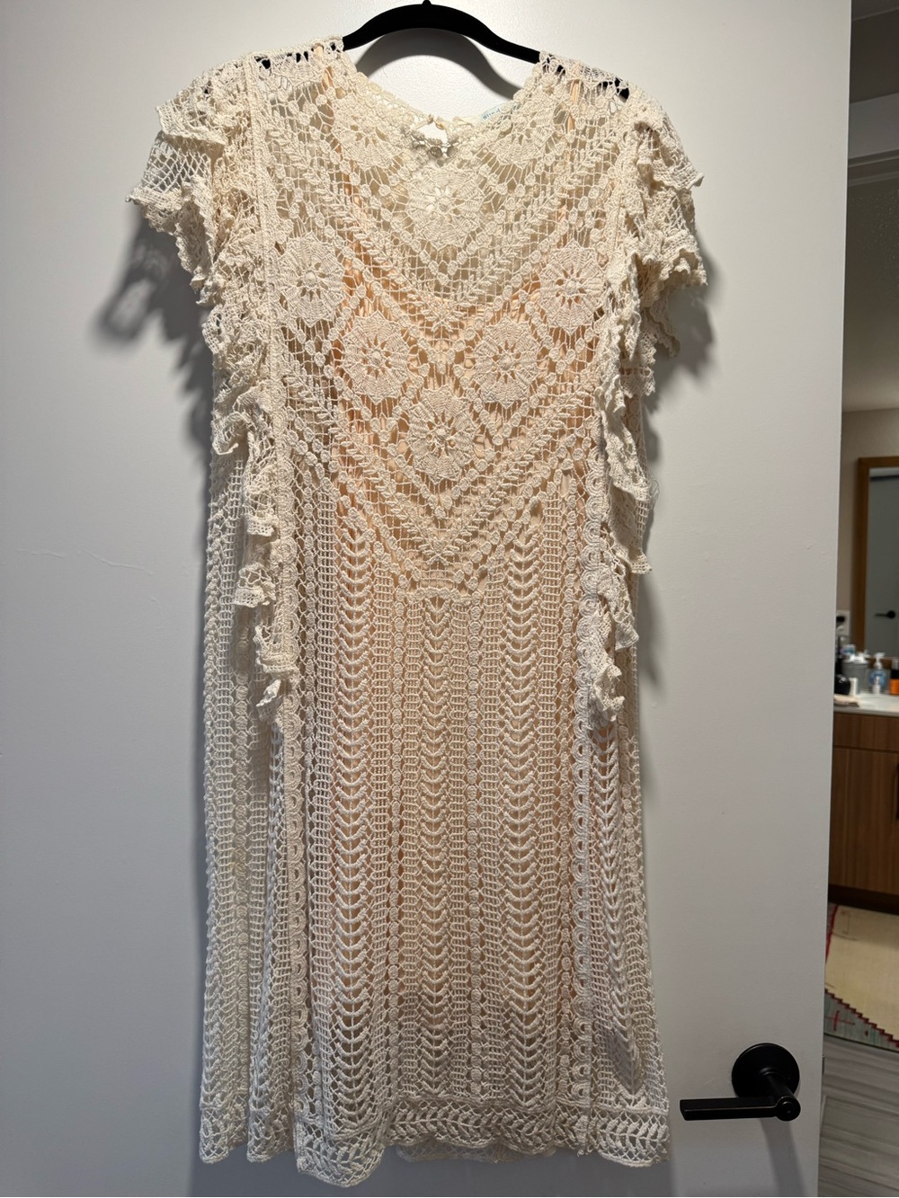 Sundance Cream Crochet Midi Dress